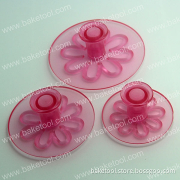3pcs transparent Chrysanthemum Press Mold in Pink Plunger Cutter Mold